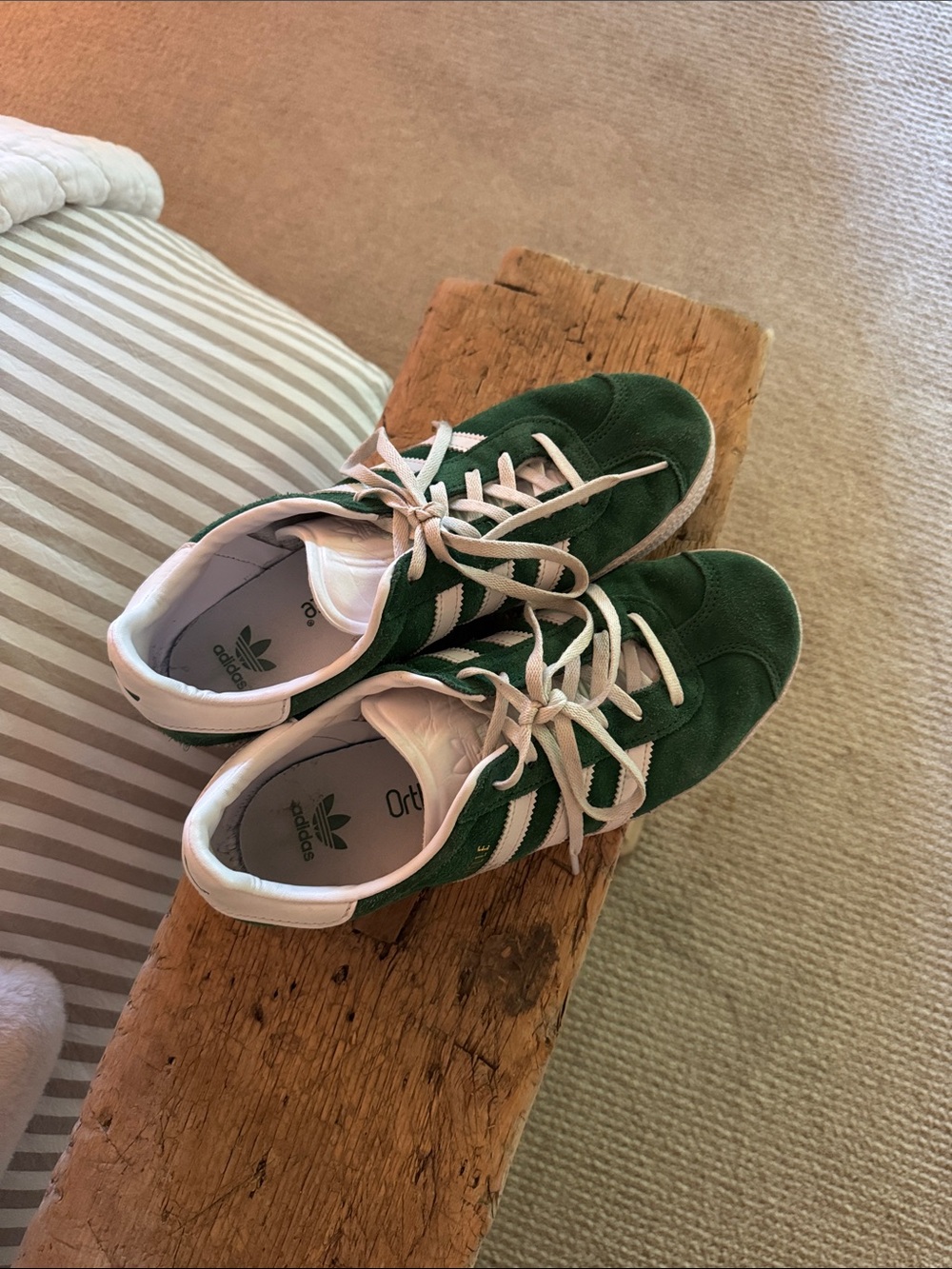 adidas Green and White Athletic Sneakers
